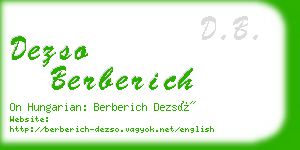 dezso berberich business card